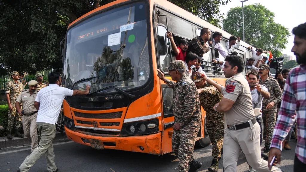 NSUI stages dharna over ‘assault’ on women members by police amid anti-CEC protest
