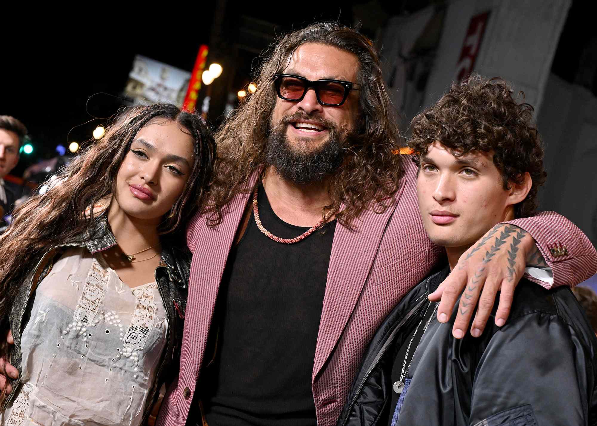 Jason Momoa Is All Smiles as He Poses with His 2 Kids at “Street Fighter” Premiere in Los Angeles