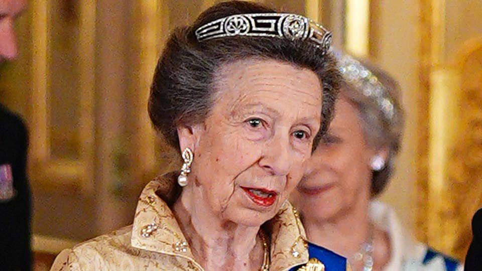 Princess Anne commands attention in structured dress and her most precious tiara