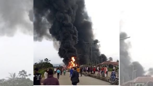 One dead, another injured as tanker inferno burns shops, vehicles in Cross River