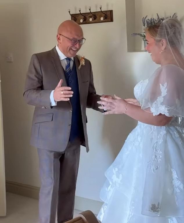 Proud father of the bride Gregg Wallace shares sweet moment he first saw daughter Libby in her wedding dress as she ties the knot with partner