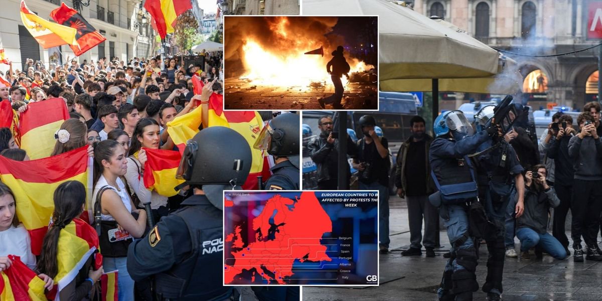 Map of Europe reveals countries hit by protests this week with continent in turmoil