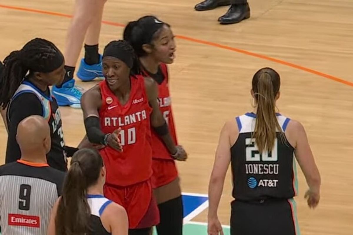 Angel Reese held back by teammate after furious WNBA clash with Sabrina Ionescu