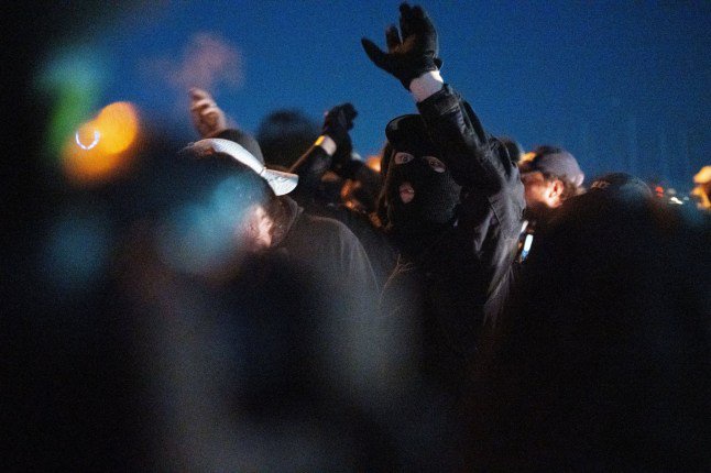 Anti-migrant protester sprayed ‘noxious substance’ in police officers’ faces
