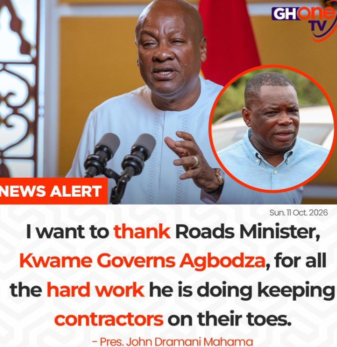 Mahama Hails Agbodza’s Road-Sector Push, Says Contractors Can No Longer Sleep on the Job