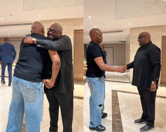 Reactions Trail How Billionaire, Tony Elumelu Dressed During Meeting With ADC Chieftain, Dele Momodu
