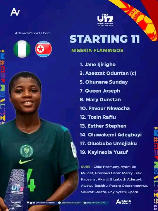 Nigeria Confirmed Starting Lineup To Face Korea DPR