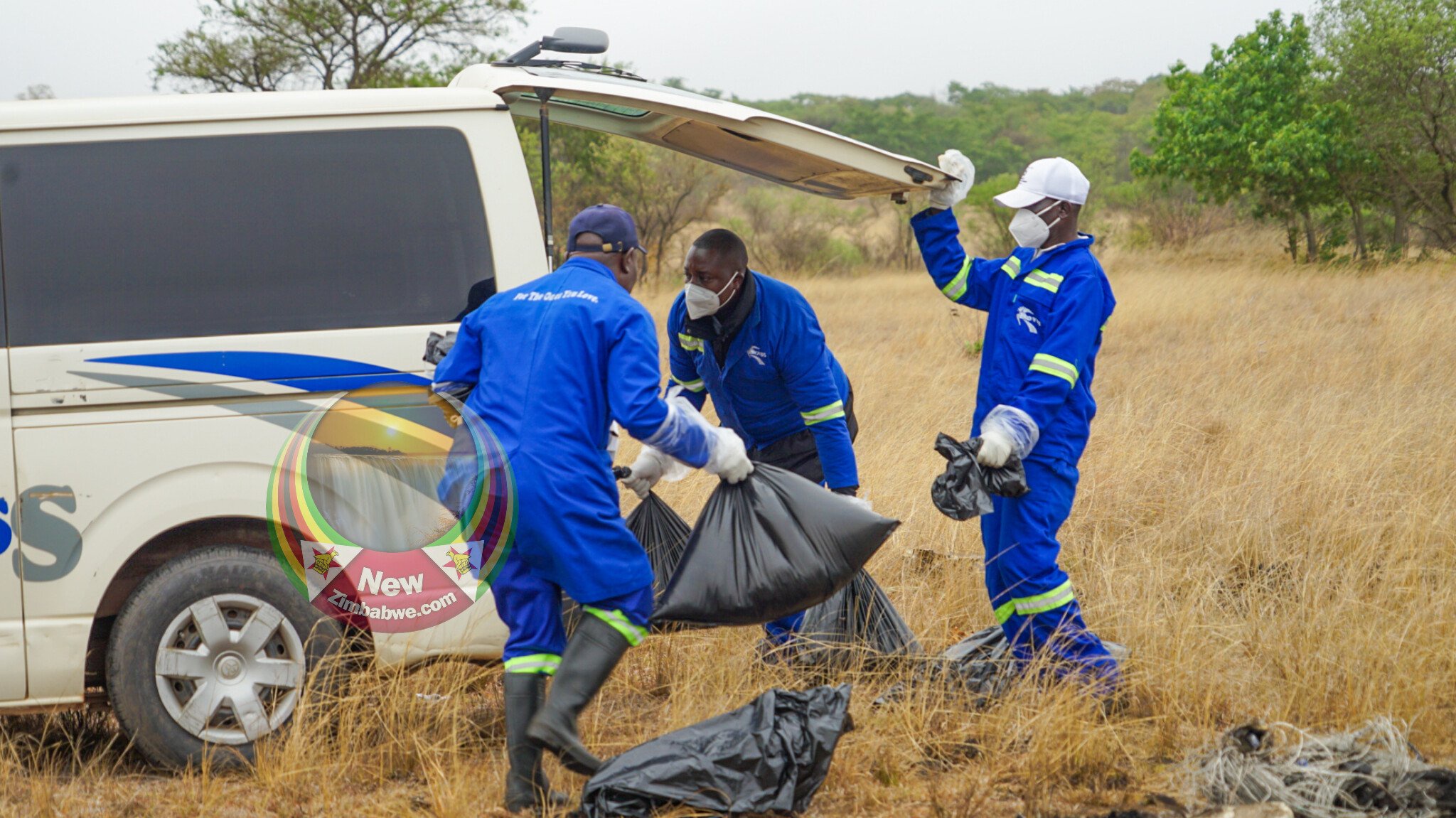 Scenes from Chivayo helicopter crash site