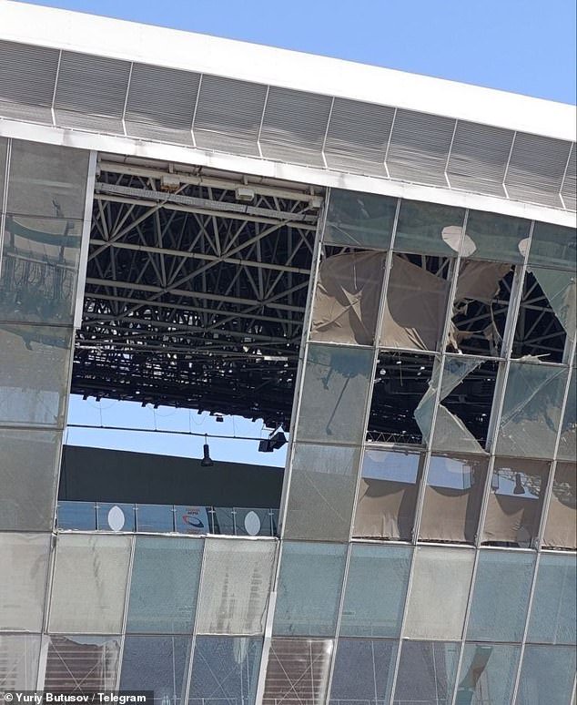 The shocking bombed-out abandoned state of Ukrainian football giants’ Shakhtar Donetsk home is revealed in new photos as they move to London to play in the Champions League tonight