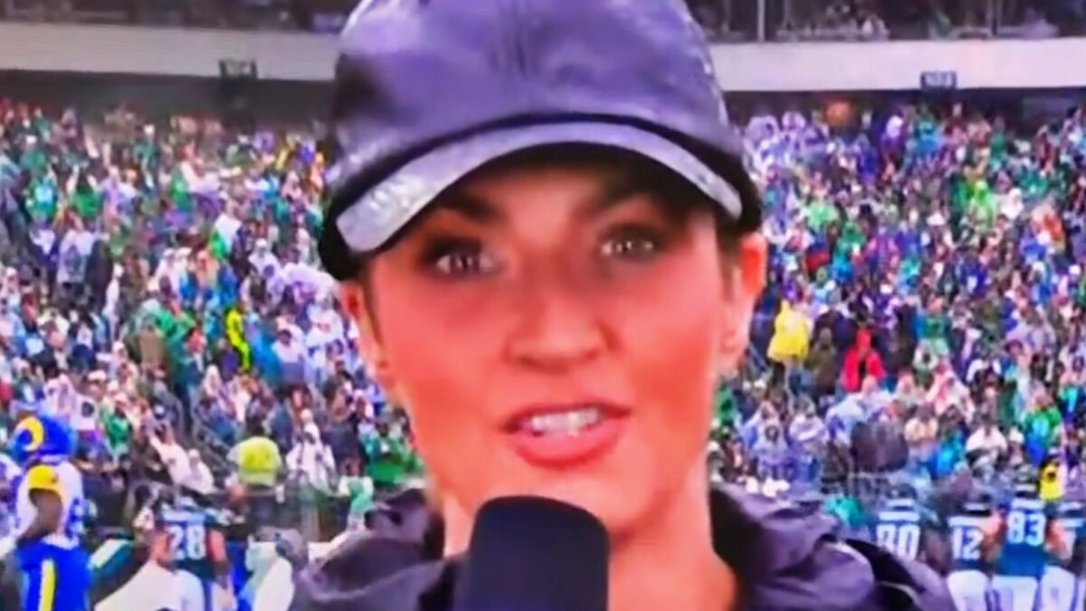 The Entire Internet Is Going Wild Over Erin Andrews “Getting Wet” During Rams-Eagles