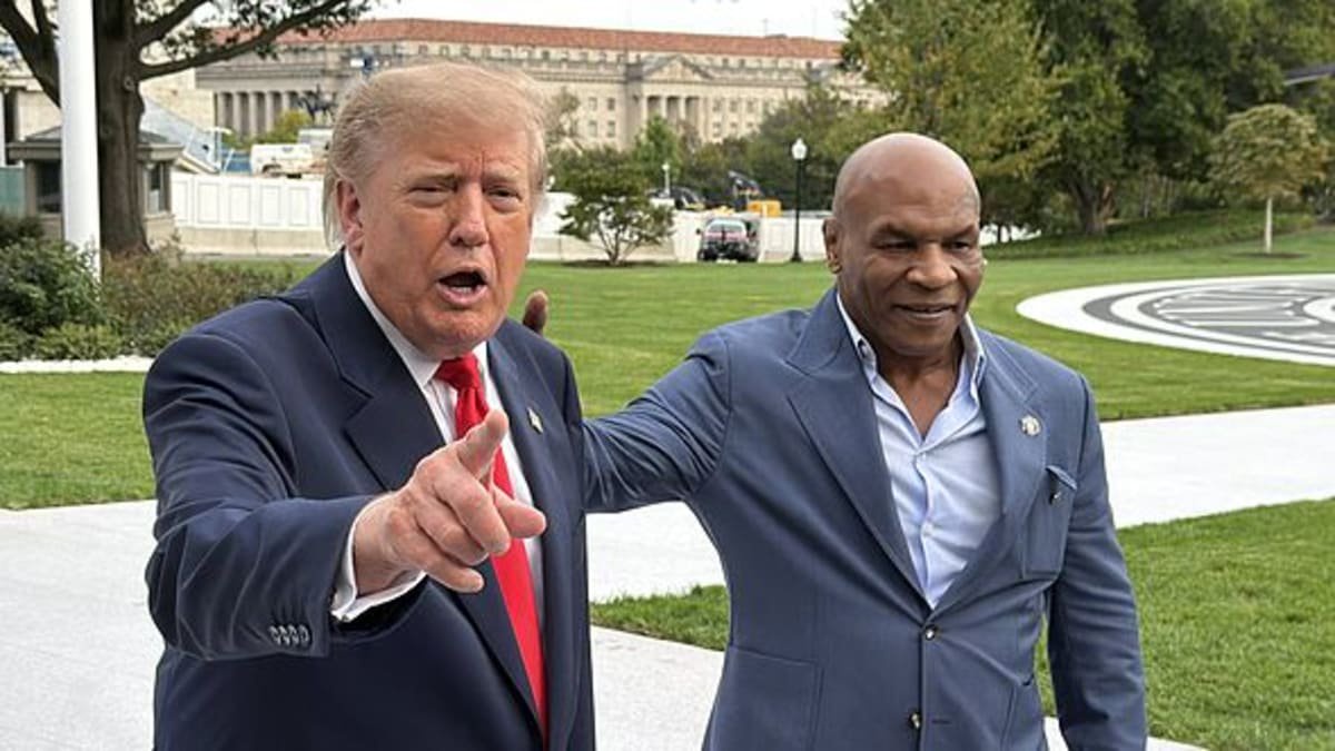 Donald Trump jokes about fighting Mike Tyson during surreal joint appearance