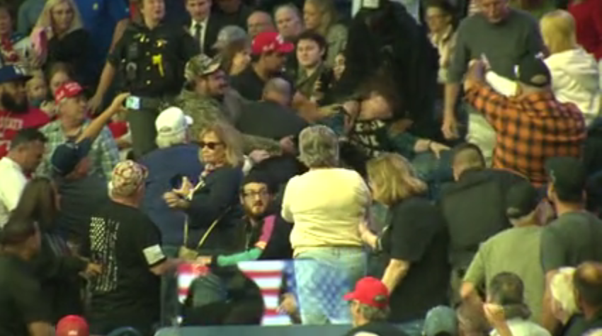 No one arrested after attendees appear to punch protester at Youngstown Trump rally