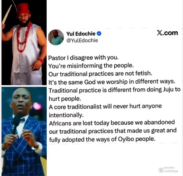 Actor Yul Edochie Tackles Pastor Enenche About His View On Traditional Practices