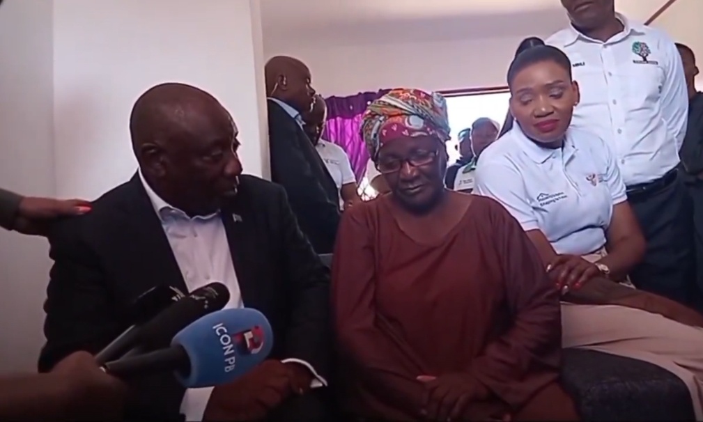 Cyril Ramaphosa criticised over a crowded visit to a Woman’s home