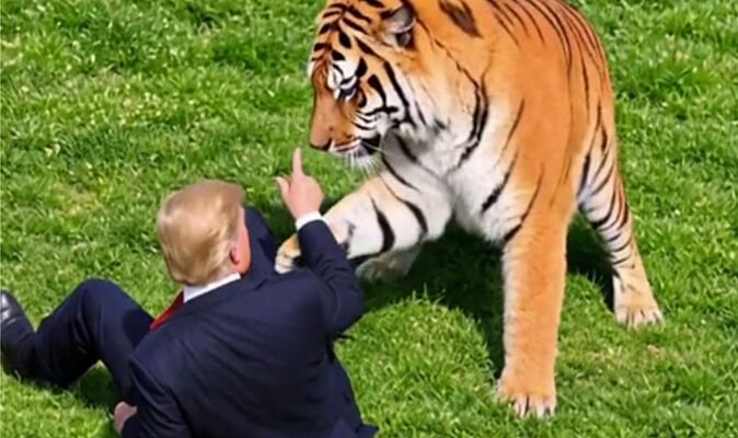 Trump shares sick video after man mauled to death by a tiger at UK zoo