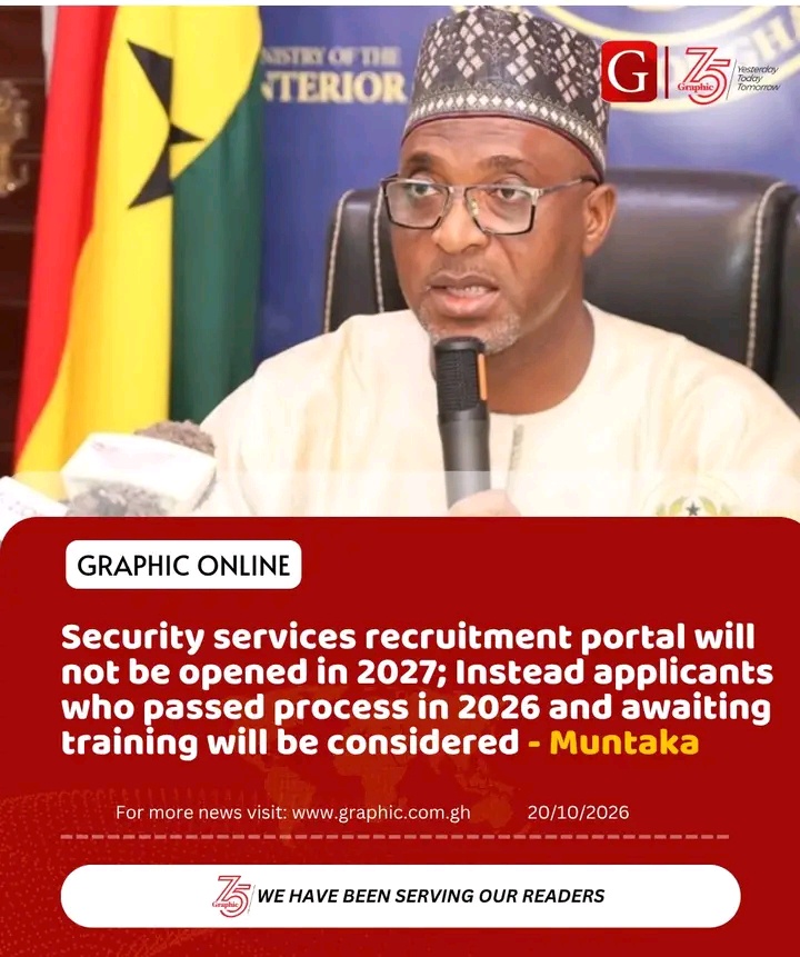 No Security Services Recruitment in 2027 as 2026 Applicants Await Training – Muntaka