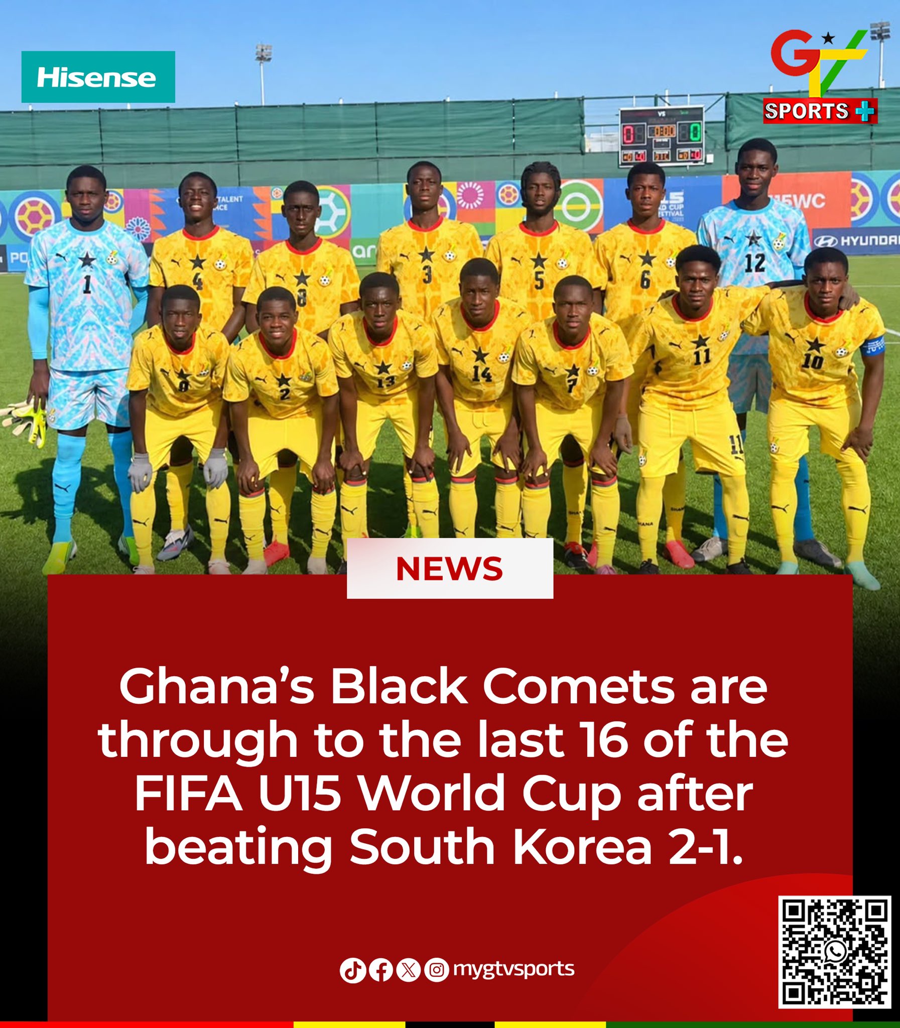 Ghana’s Black Comets Triumph at FIFA U-15 World Cup: Book Dramatic Spot in Round of 16