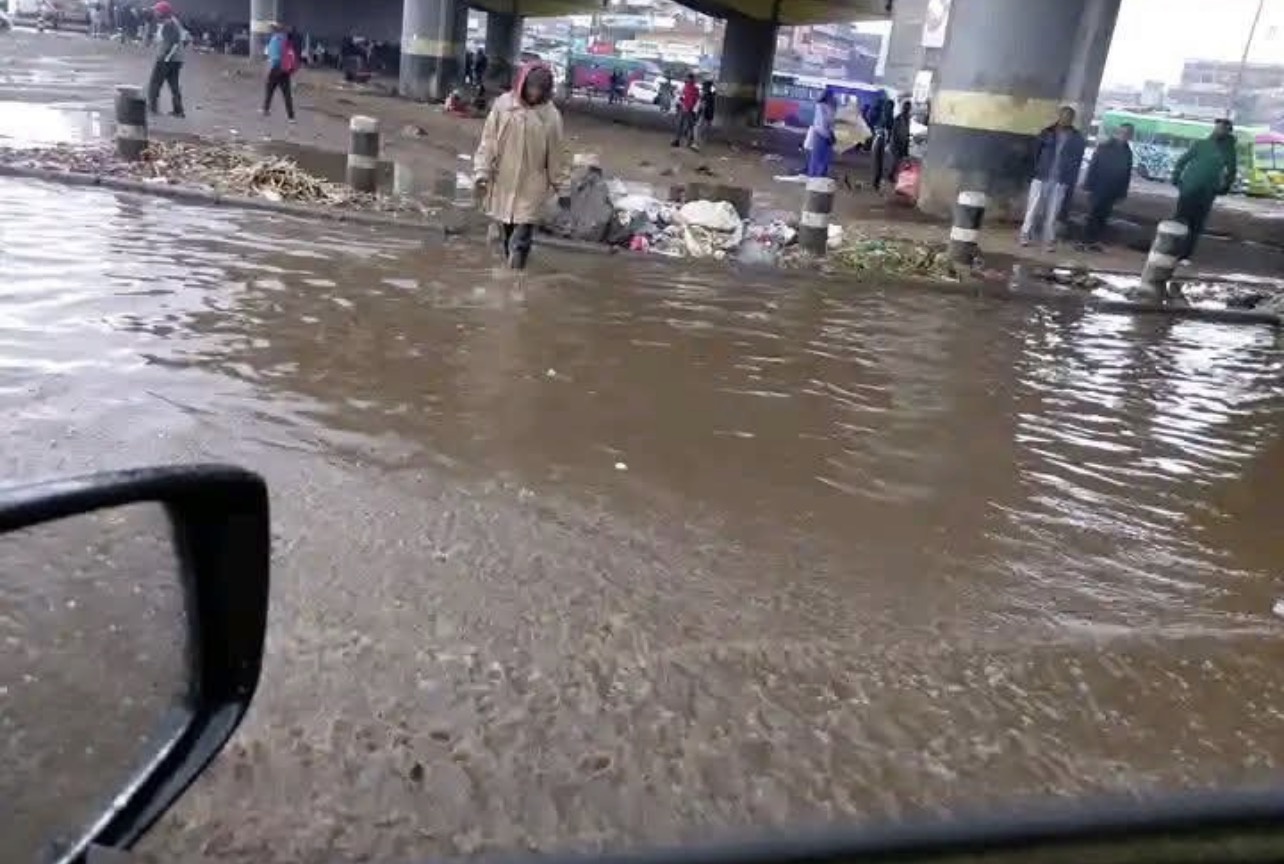Githurai Roundabout Turns Into A River As Heavy Rains Paralyse Nairobi Morning Traffic