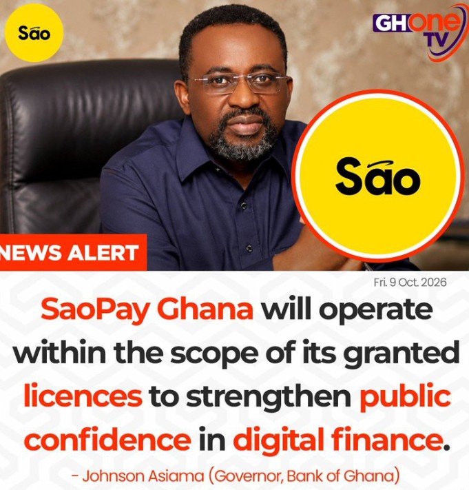BoG Governor Warns SaoPay Ghana to Stick to Licence Limits to Boost Public Trust in Digital Finance