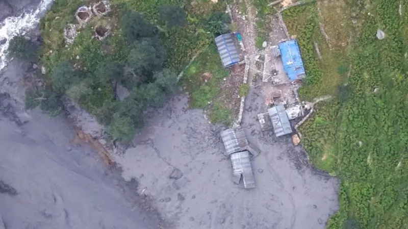 Nepal flash flood washes away houses and bridges, with five people missing