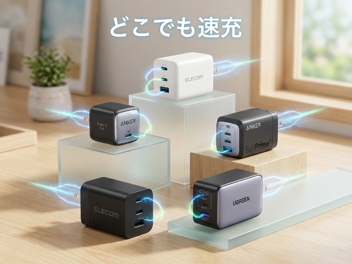 ケーブル1本で身軽に！最新急速充電器5選