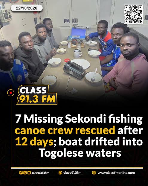 Maritime Relief: Missing Sekondi Fishermen Rescued Safe and Sound