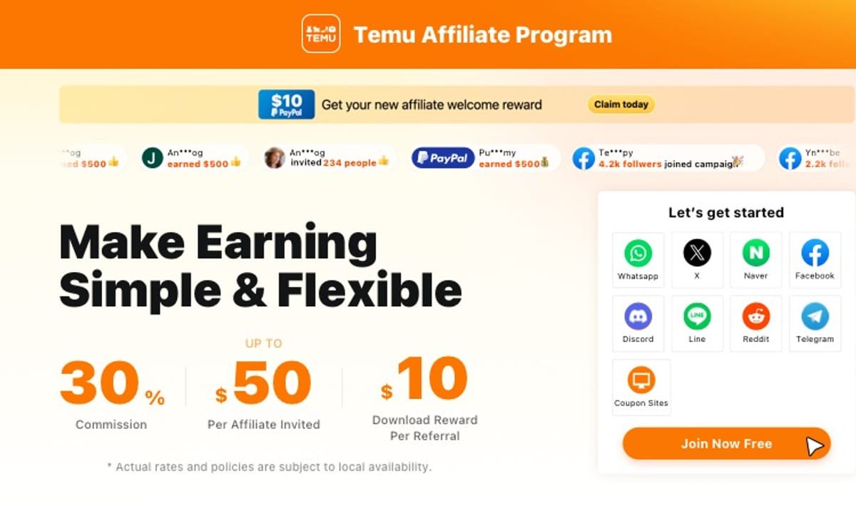 Temu affiliate Program FAQ: Sign up, login, sharing and first steps