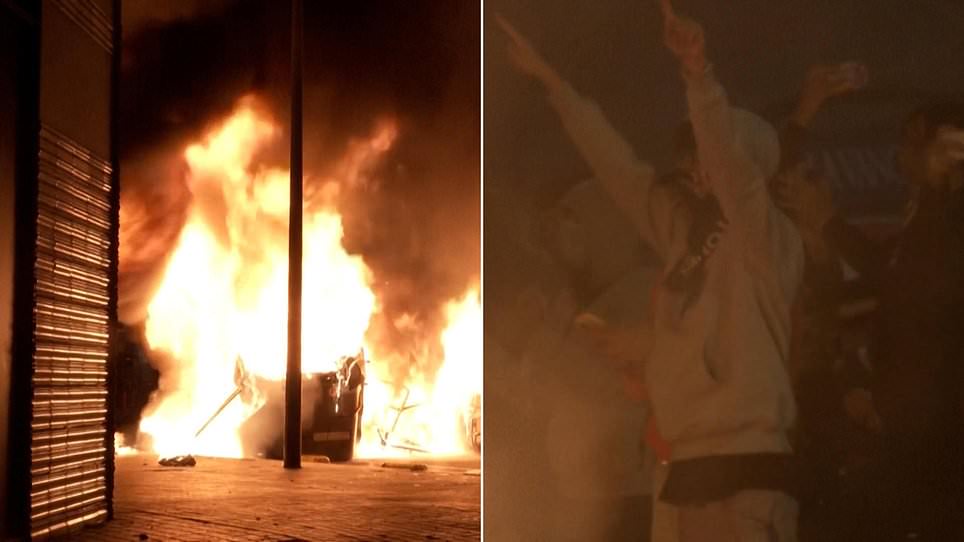 Protesters battle Spanish police as demonstrations turn violent