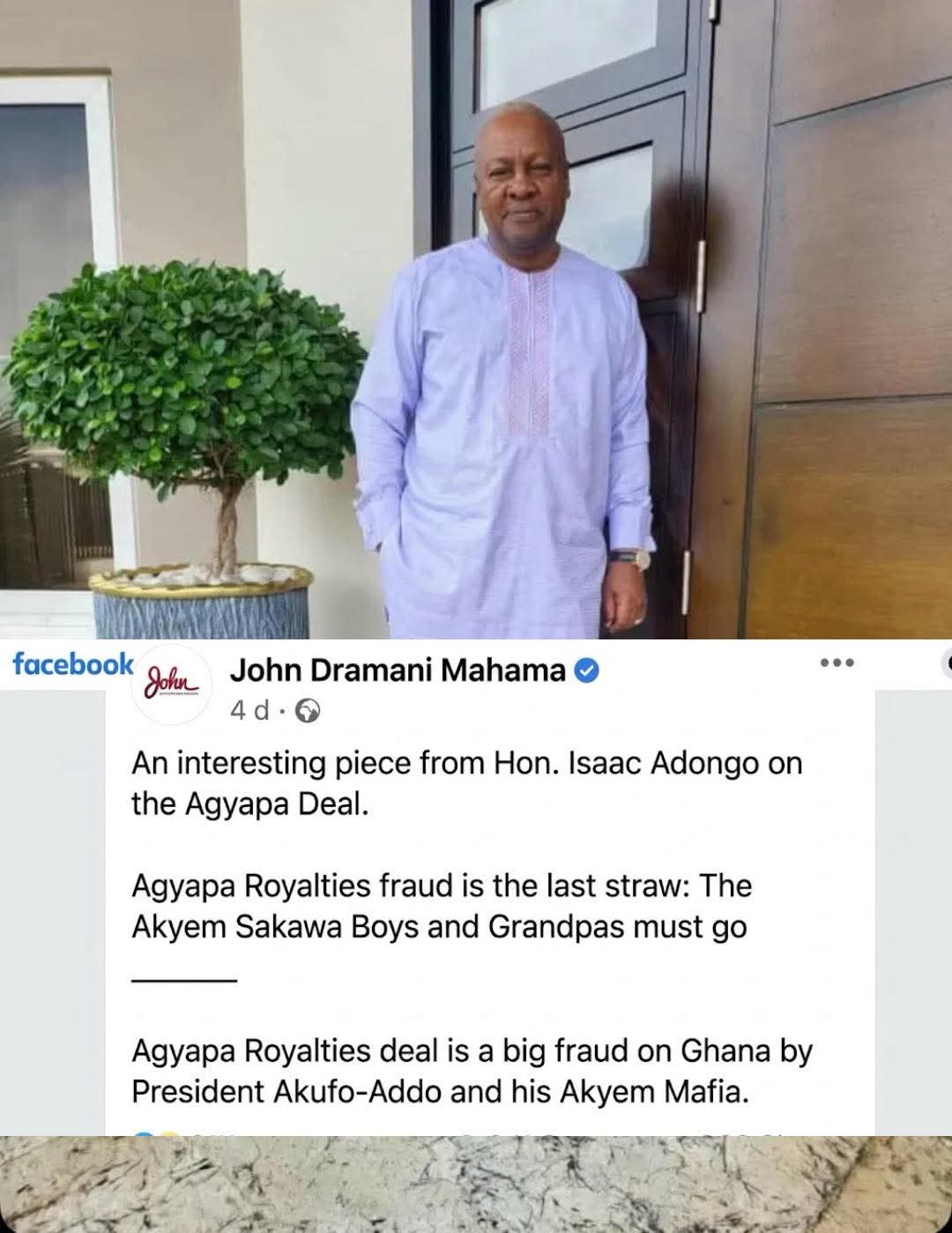 Mahama Under Fire Over Alleged Ethnic Remarks Against Akyem People