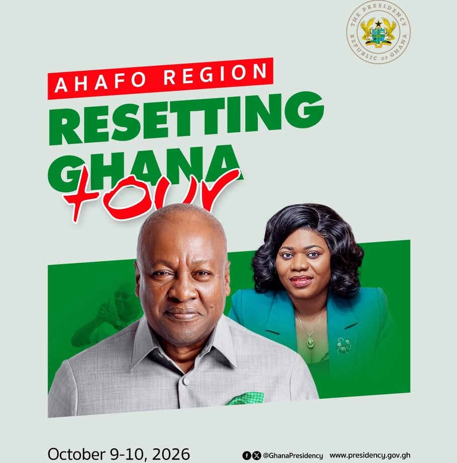 Mahama begins two-day working visit to Ahafo Region