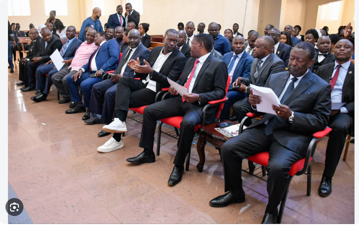 Sifuna, Wetang’ula and Mudavadi Share Rare Moment at Mzee Burudi Nabwera’s Requiem Mass.
