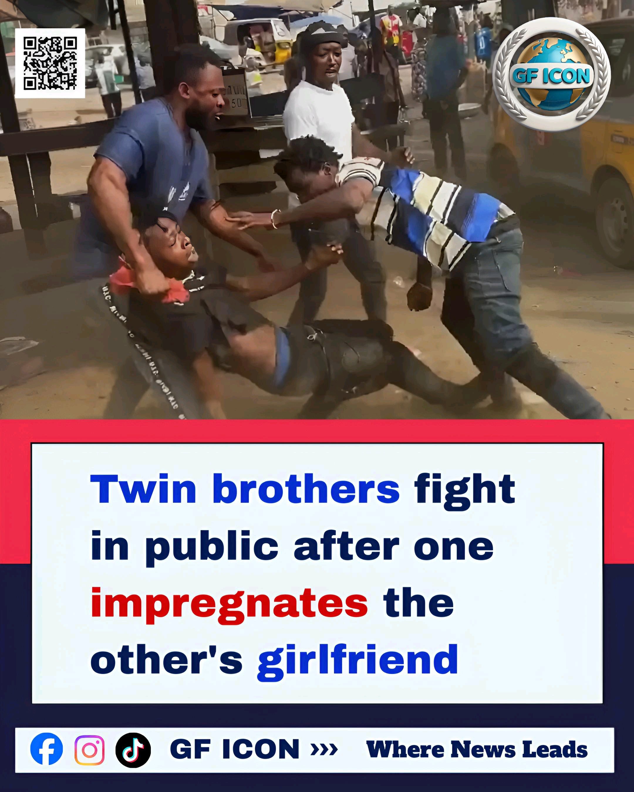 Twin brothers fight in public after one impregnates the other girlfriend