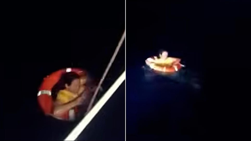 Moment cruise passenger found alive 20 HOURS after jumping from ship