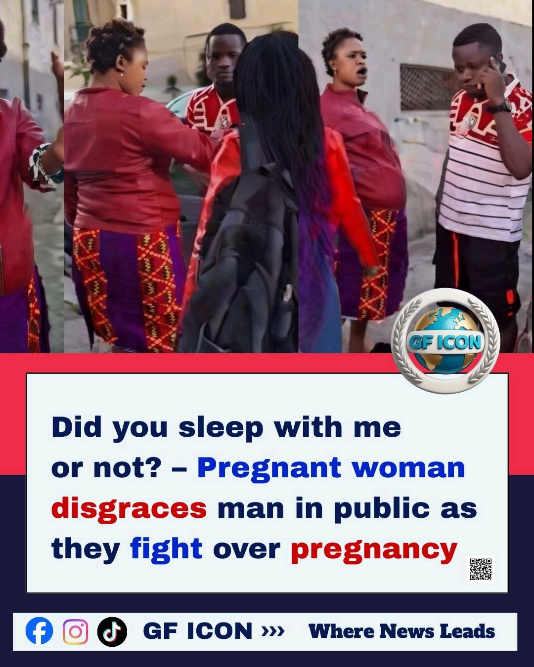 Did you sleep with me or not? – Pregnant woman disgraces man in public as they fight over pregnancy