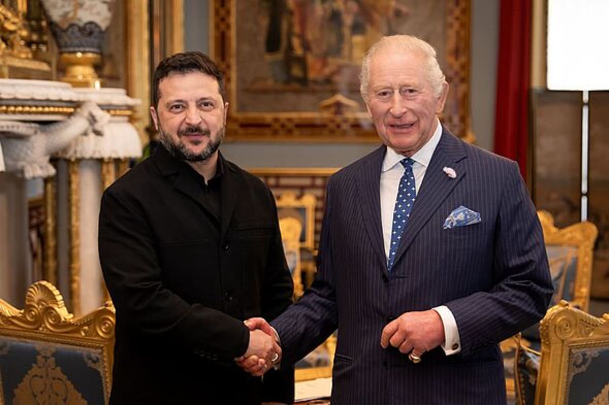 Volodymyr Zelensky gets rare honour as he meets King Charles and Andy Burnham