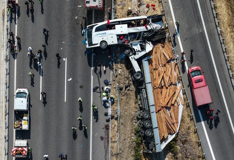 At Least 11 People Killed, Dozens Injured After a Tourist Bus Hit a Truck and Overturned