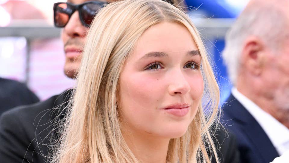 Harper Beckham stuns in strapless gown at mum’s fashion show
