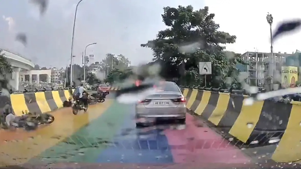 Bengal government orders probe after video shows ‘bikers skidding’ on Kolkata’s newly painted ‘rainbow’ roads