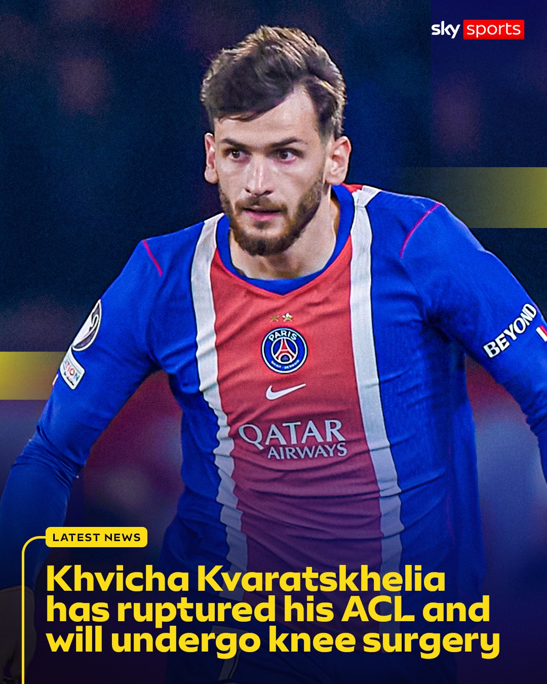 PSG Star Khvicha Kvaratskhelia to Undergo Surgery After Suffering ACL Injury Against Barcelona