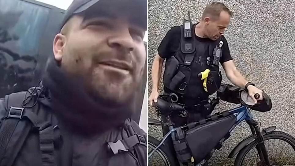 Moment drug dealer posing as Deliveroo rider is chased down by police