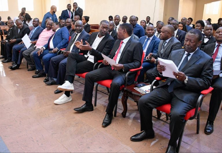 Drama as Mudavadi, Wetang’ula leave Nabwera requiem during Sifuna’s address