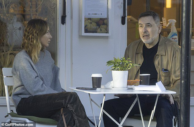 David Walliams looks ashen on a coffee date with a female friend as he is seen for the first time since being ‘cancelled’ over ‘inappropriate behaviour towards women’