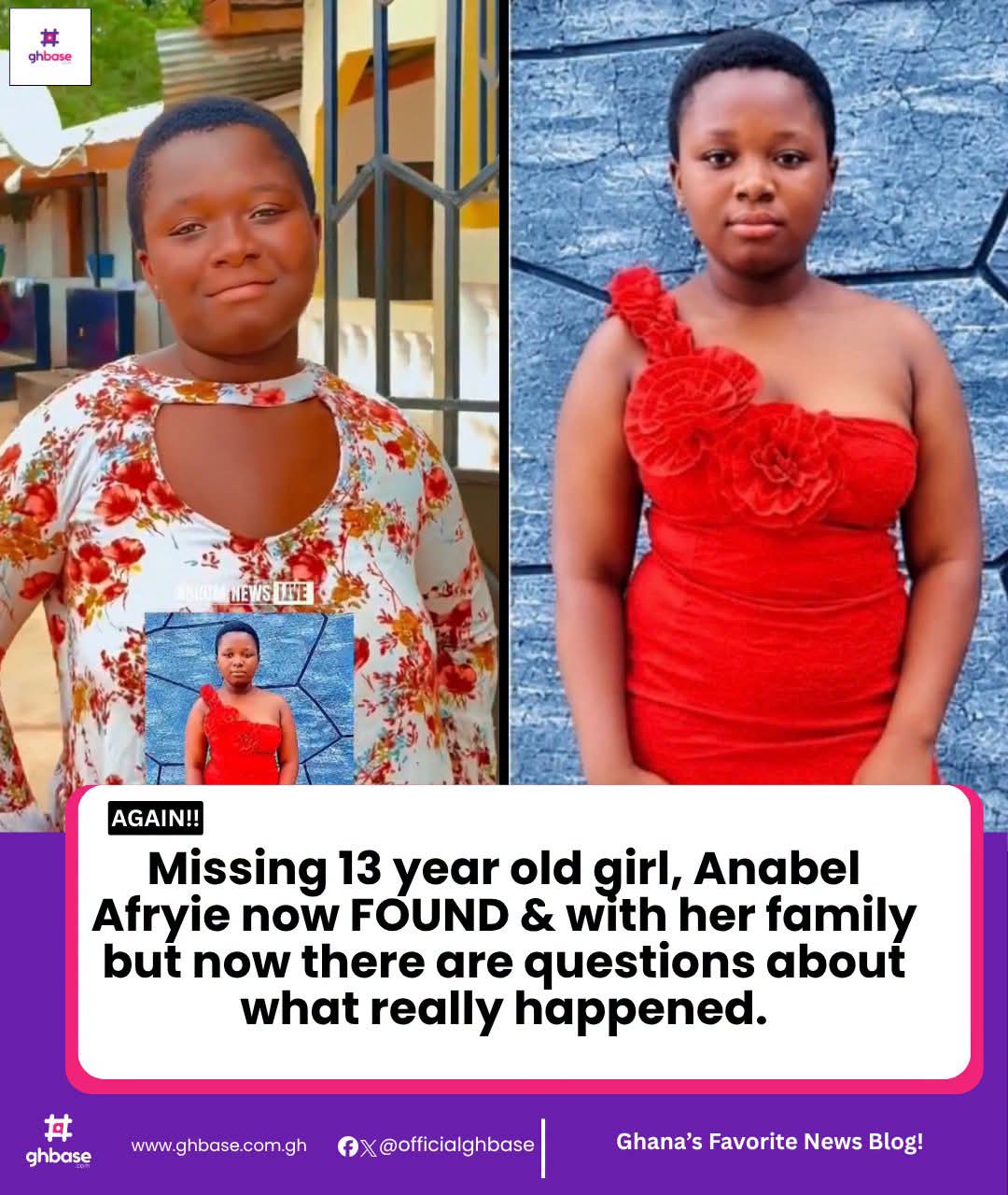 Missing 13-Year-Old Anabel Afriyie Returns Home Safely as Family Seeks Answers