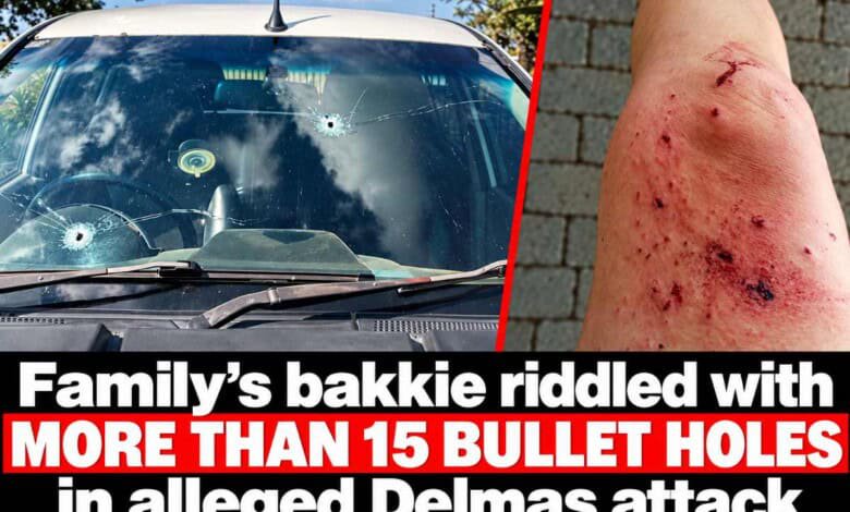 Family’s bakkie riddled with more than 15 bullet holes in attack