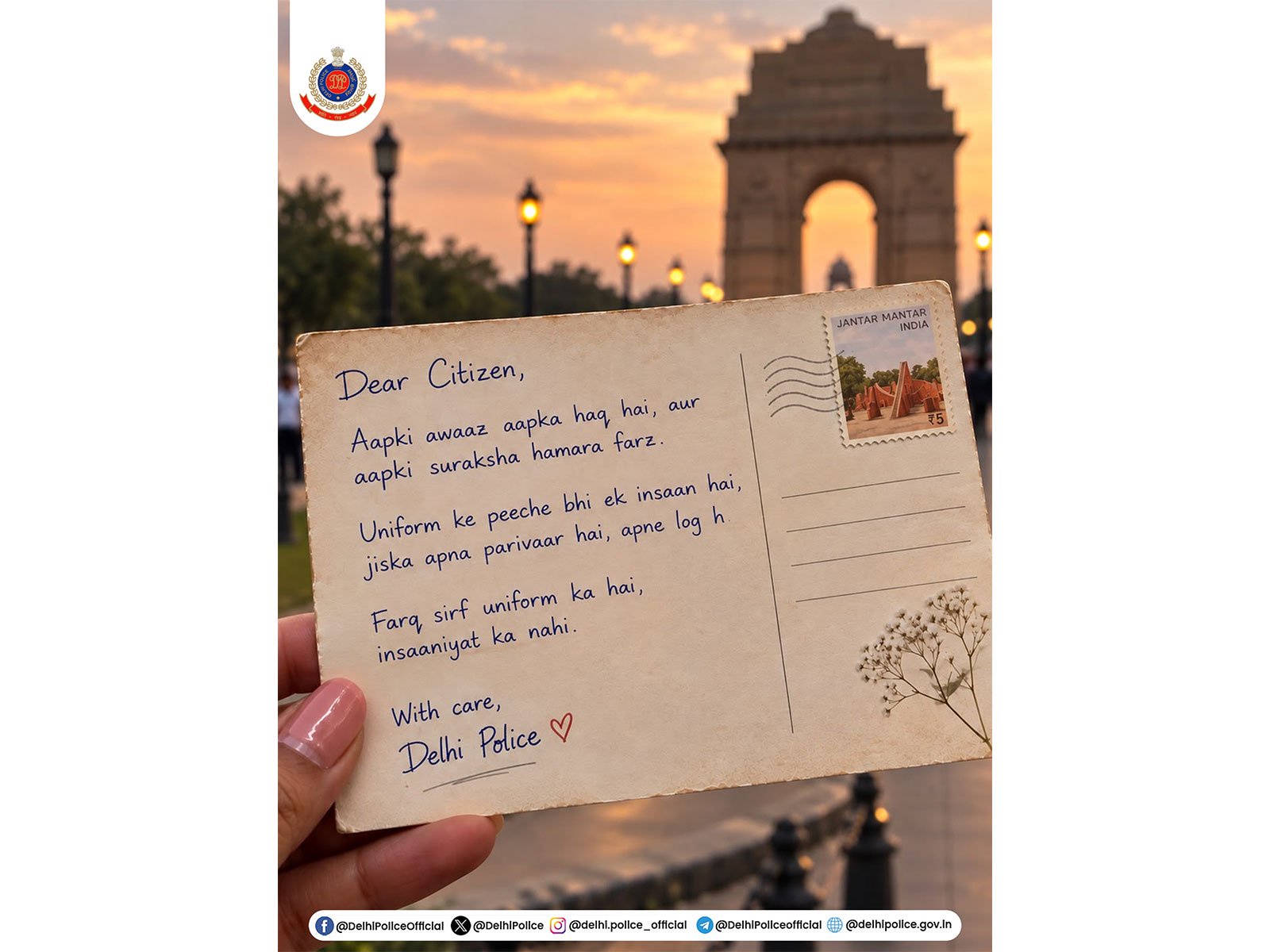 Delhi Police shares “Open Letter to Every Citizen” ahead of October 10 Jantar Mantar protest