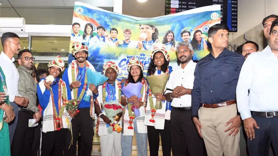 TN’s Asian Games Medallists Get Hero’s Welcome at Airport