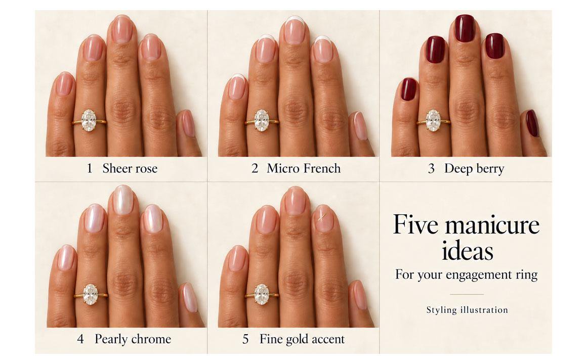 5 manicure ideas to complement your engagement ring