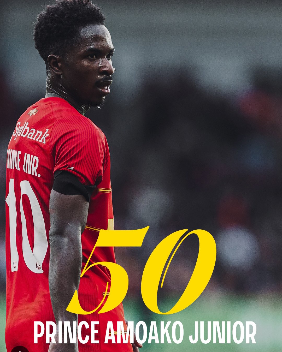 Ghanaian sensation starlet Prince Amoako Junior makes 50 official match appearances for FC Nordsjælland