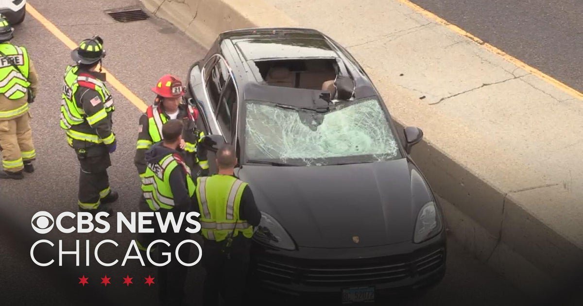 Tire flies off northbound SUV, shatters southbound car’s windshield on Edens Expressway