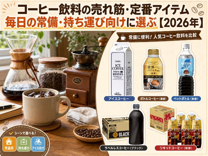 コーヒー飲料の売れ筋・定番アイテム｜毎日の常備・持ち運び向けに選ぶ【2026年】